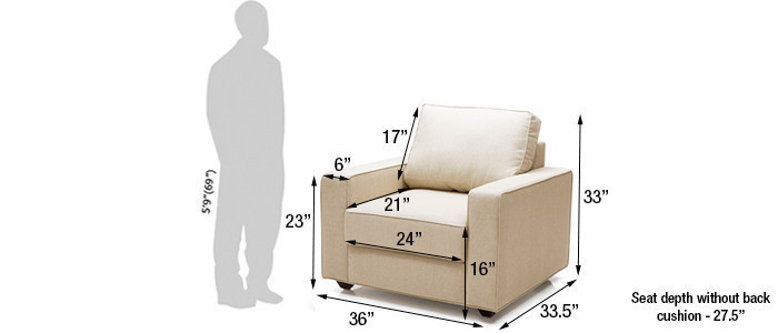 Flemingo Fabric Sofa Single Seater(Cream)